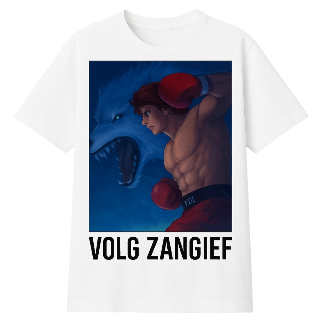 Drago.fit Beyaz Volg Zangief Anime Baskılı Tişört